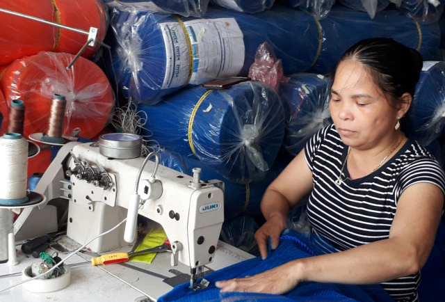 làng dệt lưới chã Văn Lãng